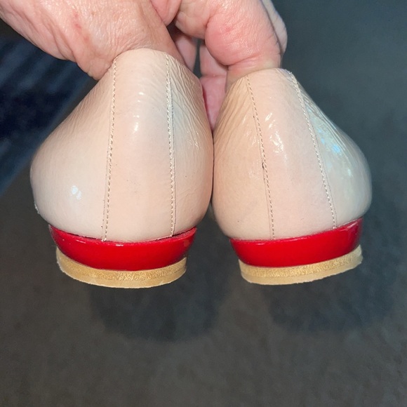 Sesto Meucci Italian vintage flats size 6 1/2 7 6.5 patent red beige Jackie O - Picture 6 of 11